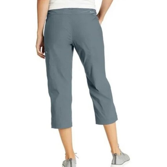 NWT Eddie Bauer Women's Tech Capri Pants Gray - Picture 2 of 2